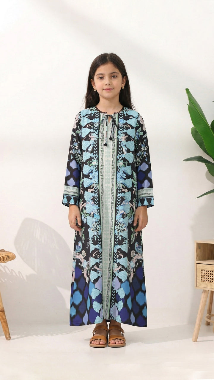 Blossom Charm Kids Kaftan Dress