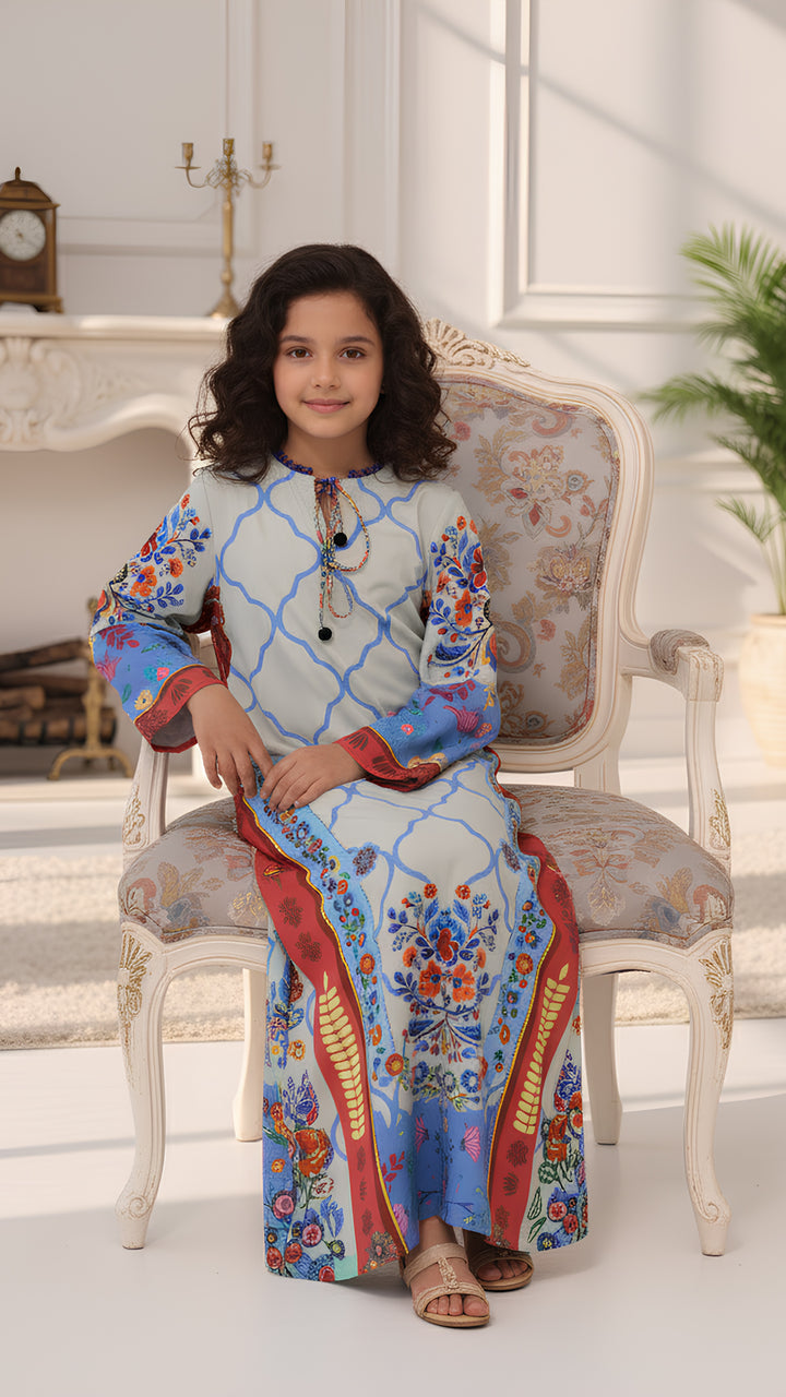 Vibrant Oasis Kids Kaftan Dress