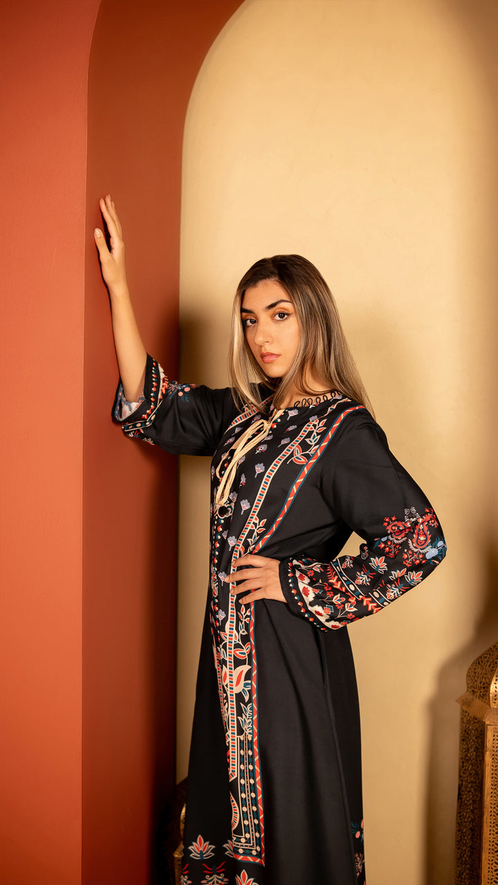 Onyx Ornament Kaftan Dress