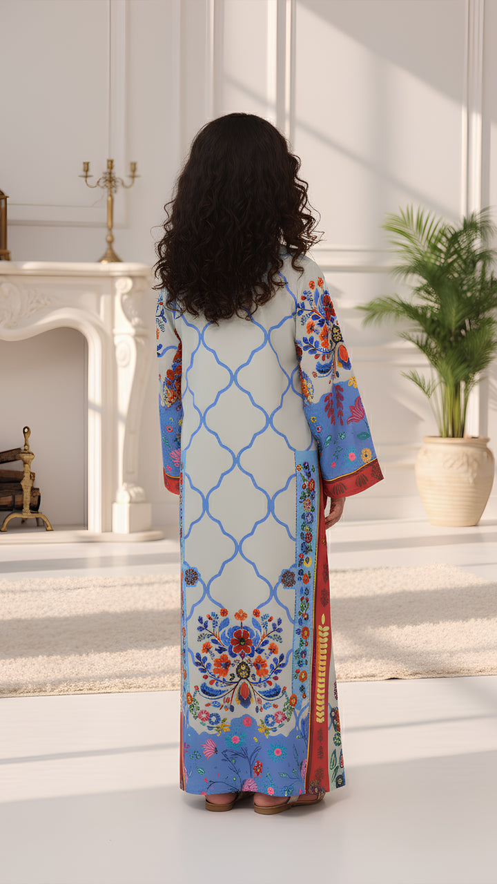 Vibrant Oasis Kids Kaftan Dress
