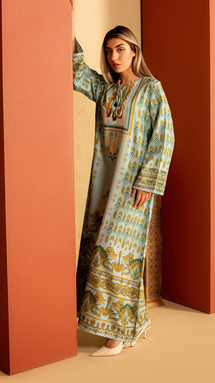 Verdant Dawn Kaftan Dress