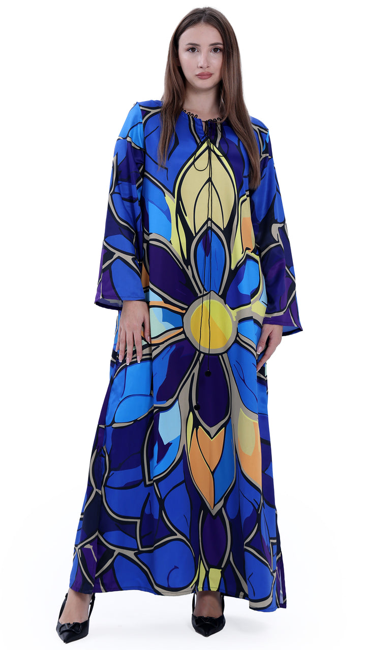 Chromatic Petals Kaftan Dress