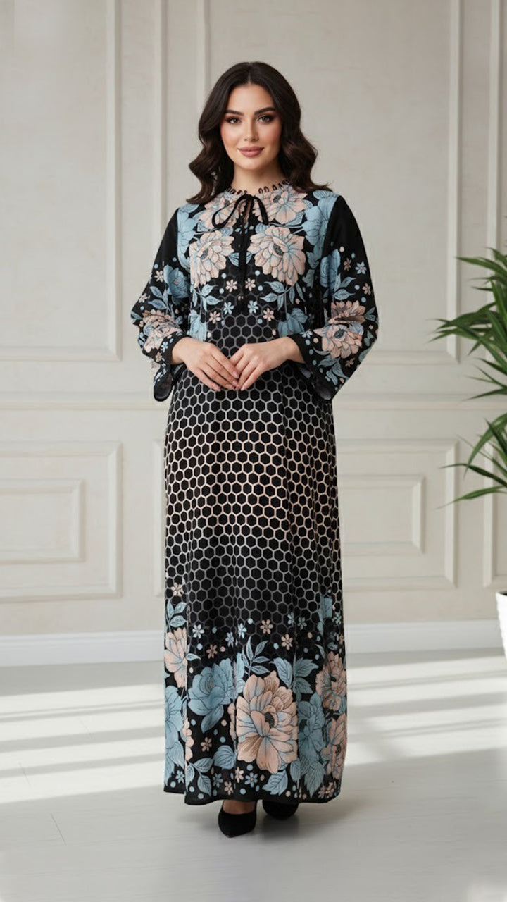 Fleur Noire Kaftan Dress
