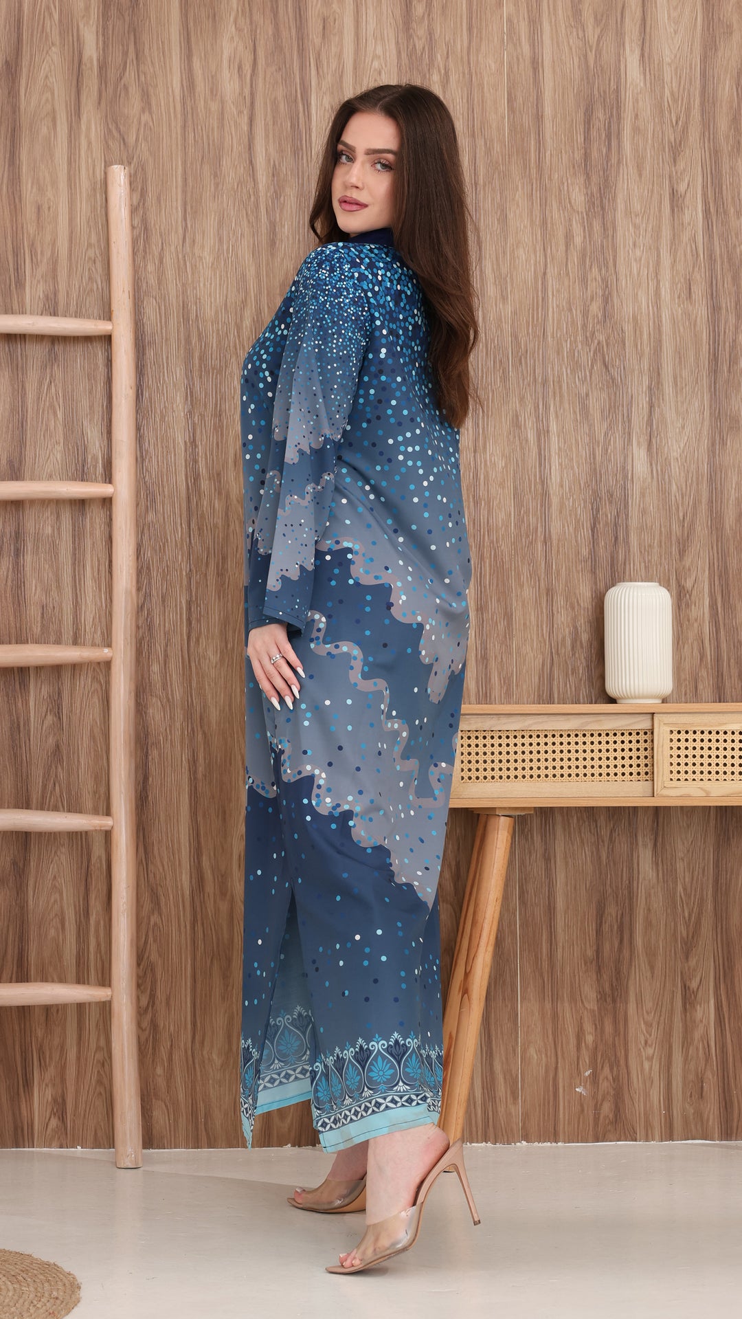 Rubelina Azure Kaftan Dress