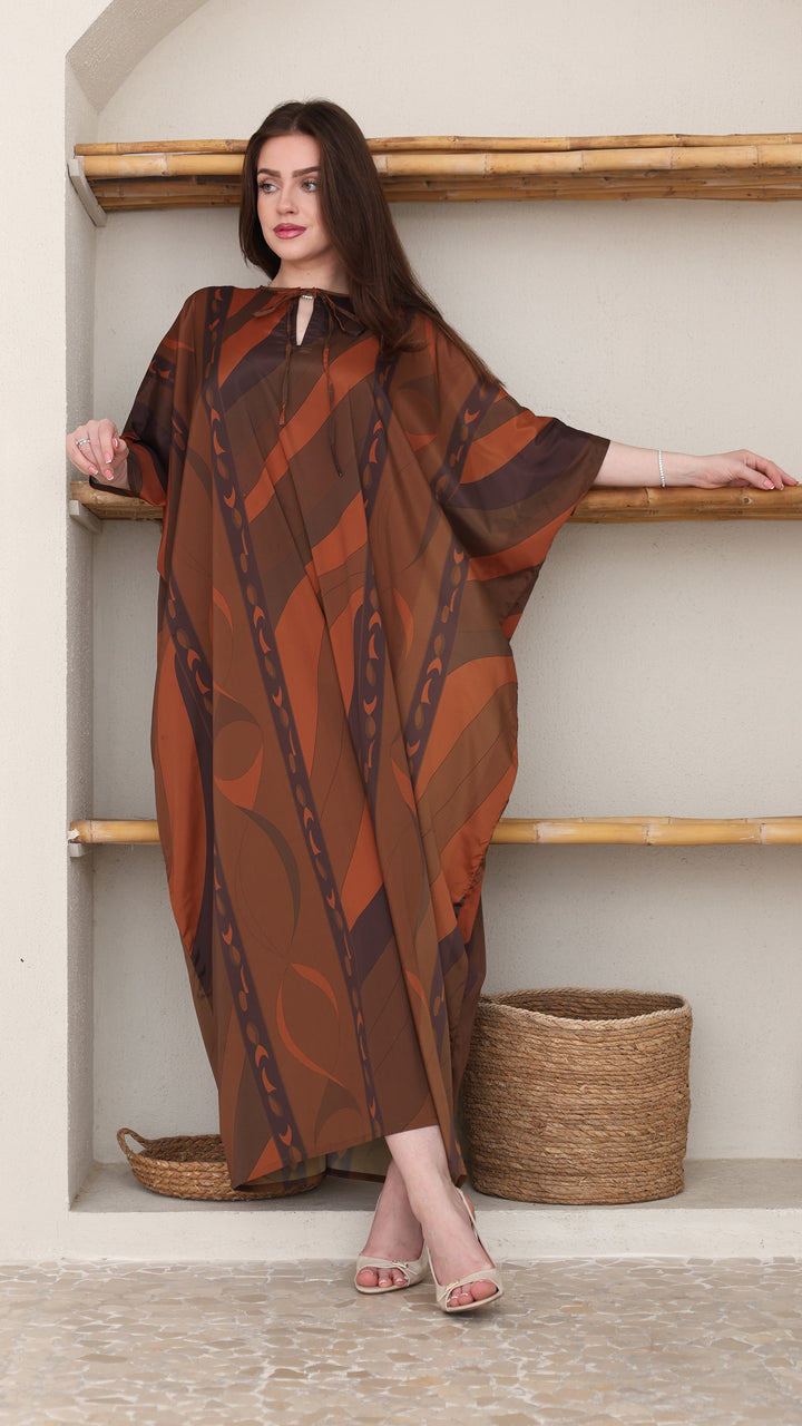 Celestial Mocha Elegance Kaftan