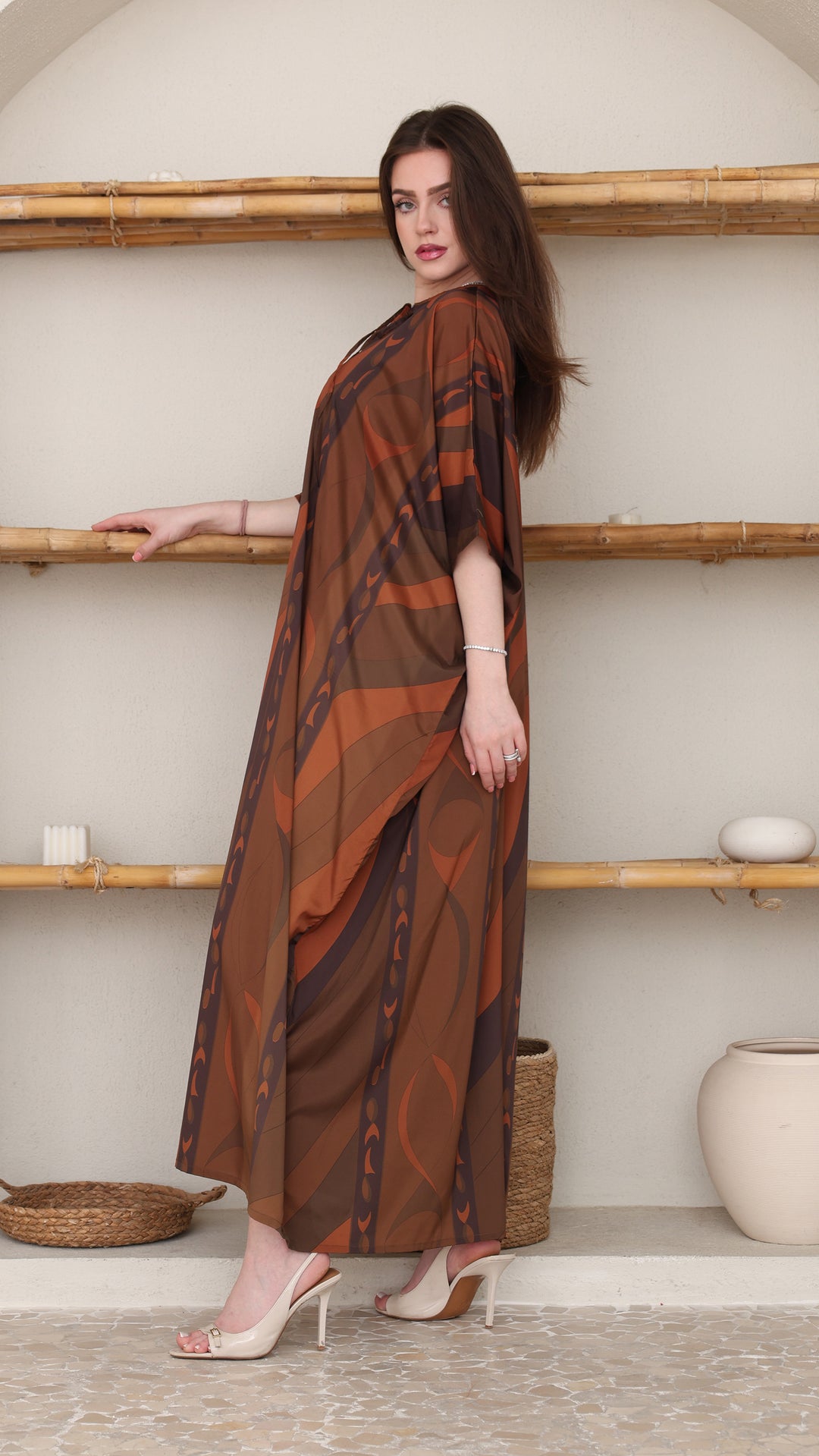 Celestial Mocha Elegance Kaftan