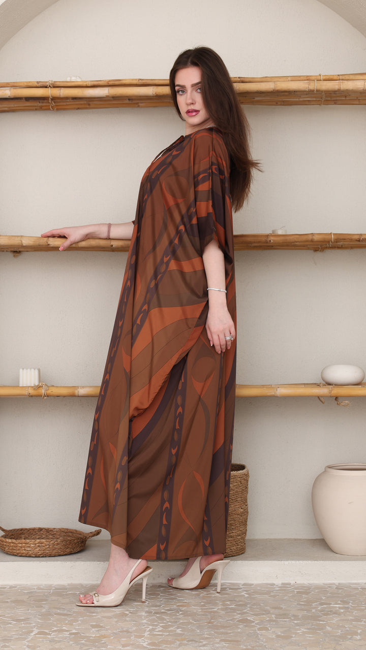 Celestial Mocha Elegance Kaftan
