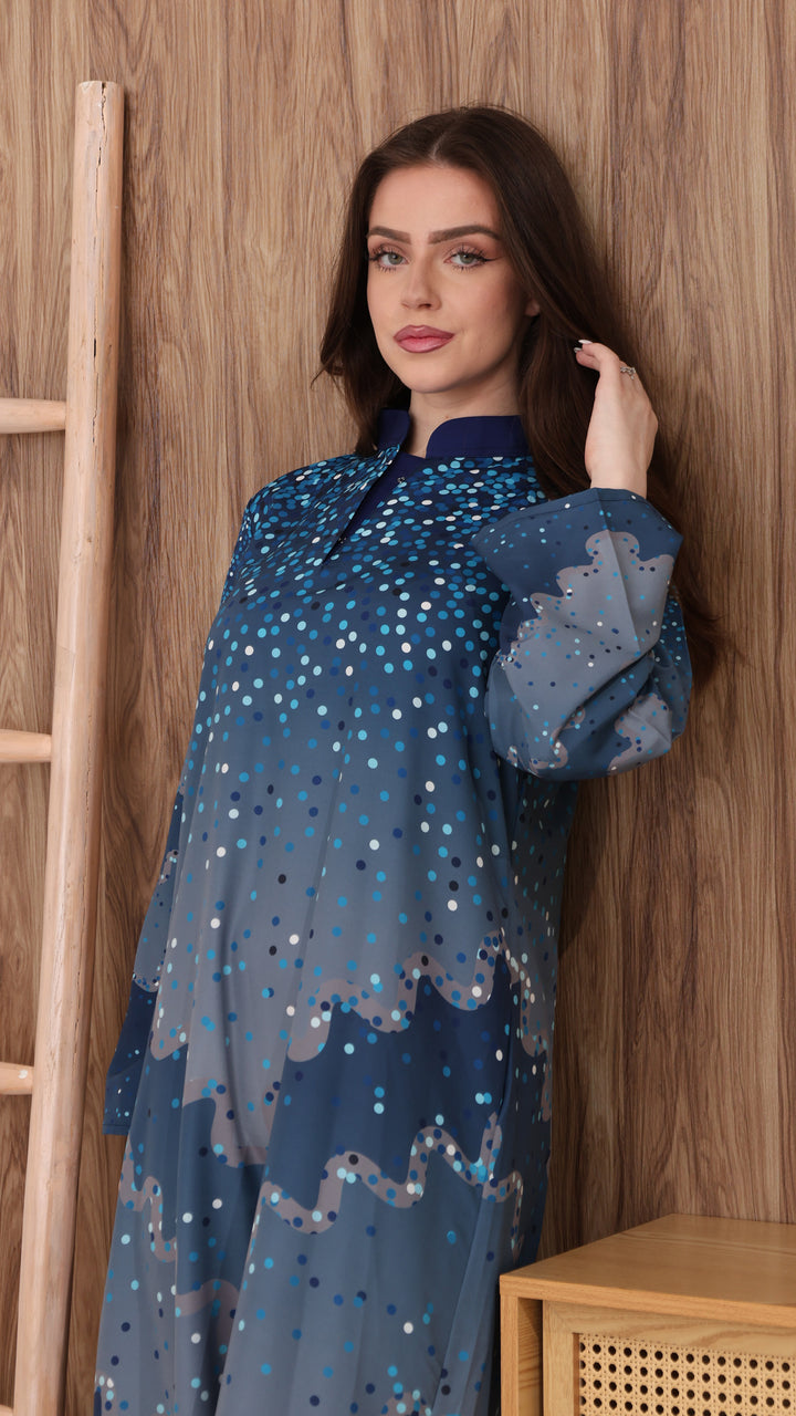 Rubelina Azure Kaftan Dress
