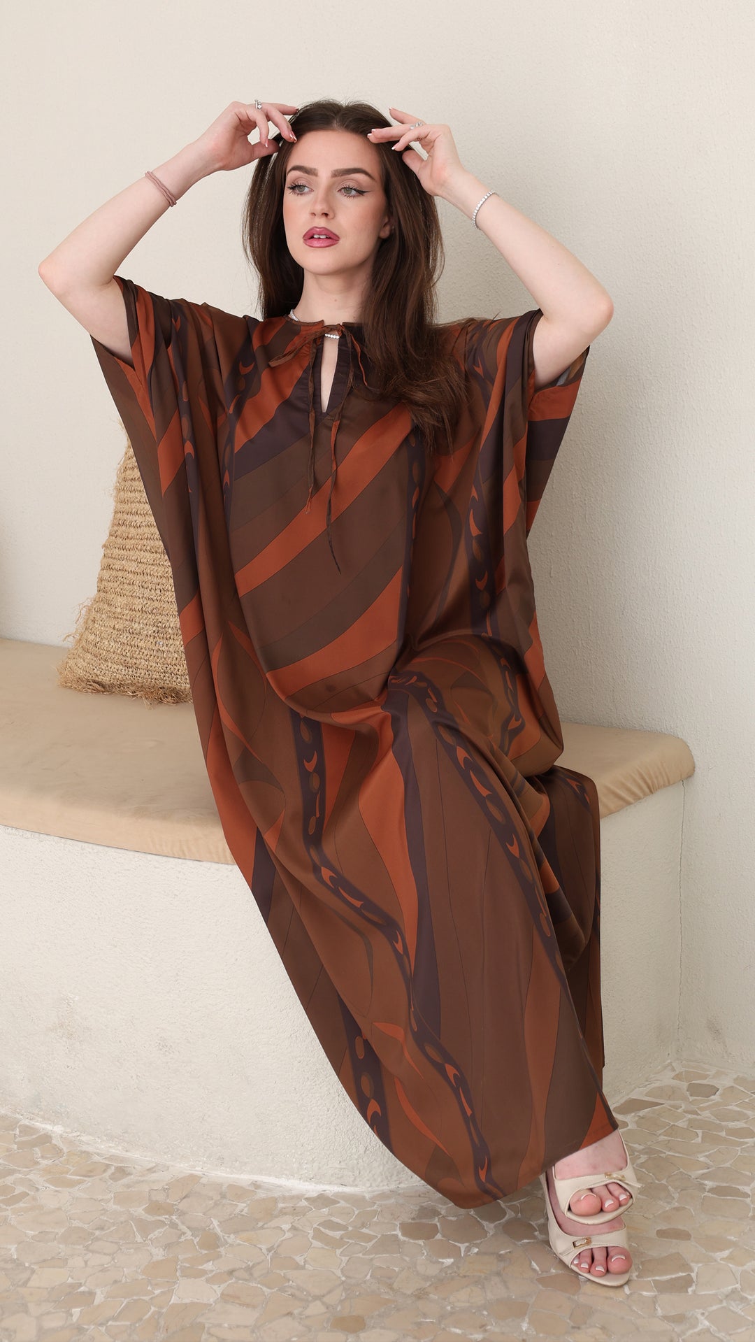 Celestial Mocha Elegance Kaftan