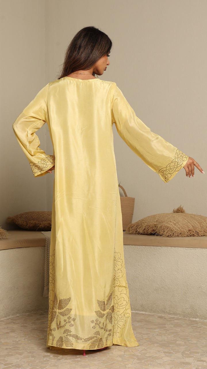 Elvaria Tussar Silk Kaftan Dress