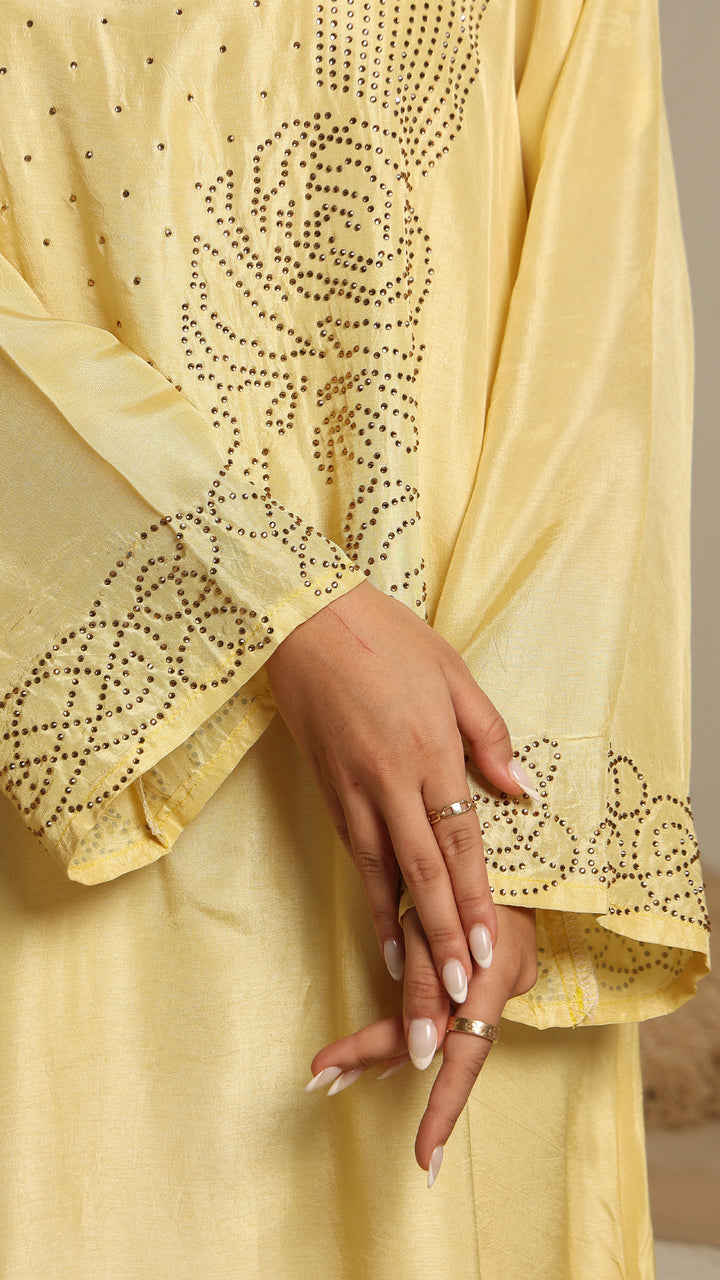 Elvaria Tussar Silk Kaftan Dress