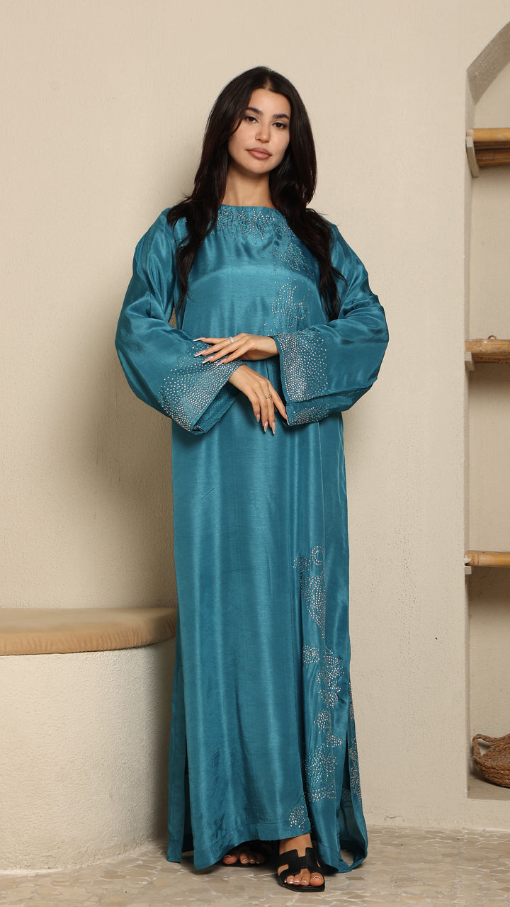 Velazura Tussar Silk Kaftan Dress