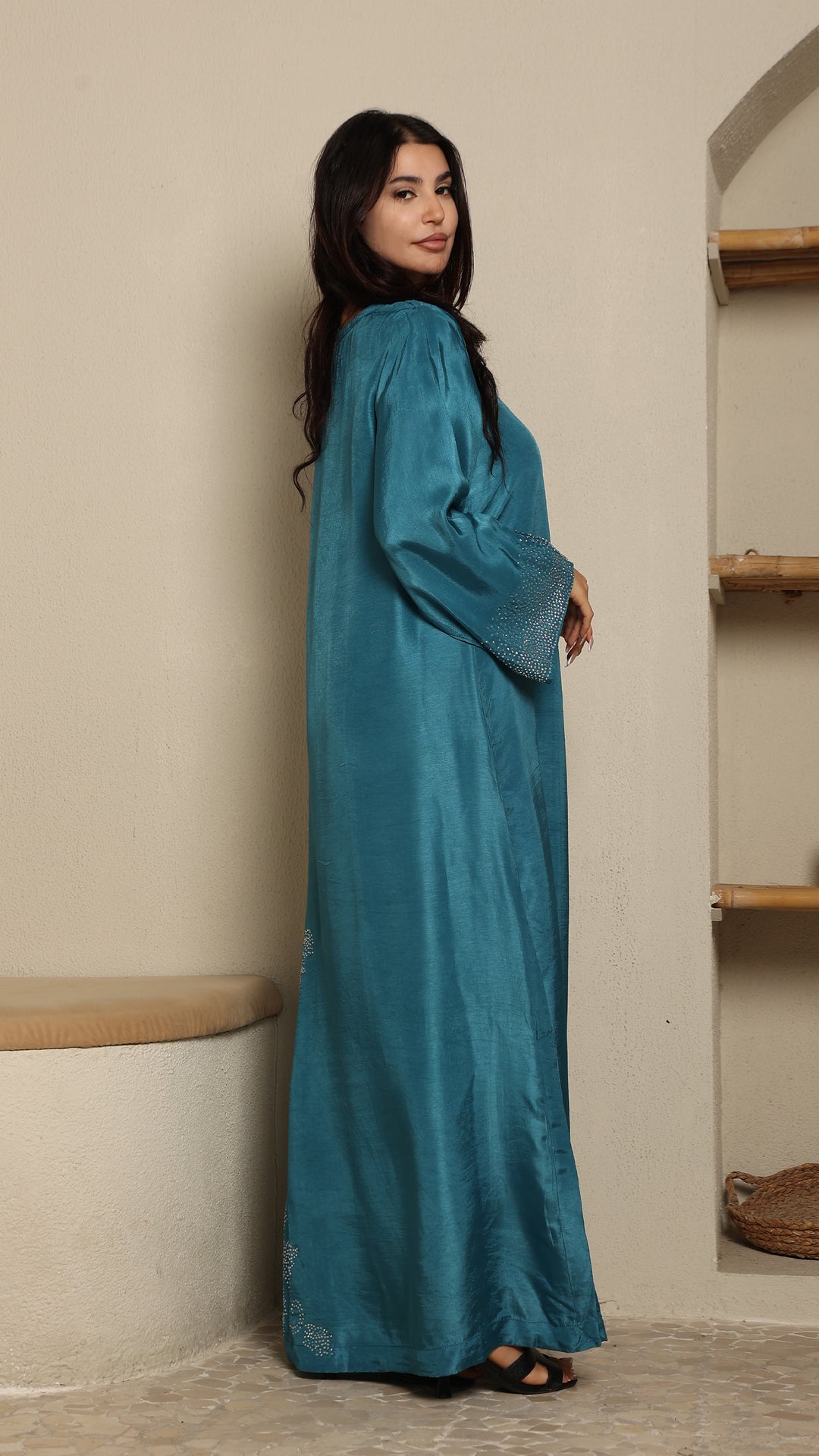Velazura Tussar Silk Kaftan Dress