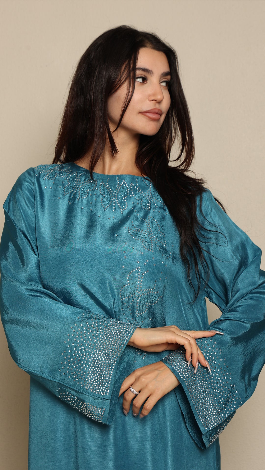 Velazura Tussar Silk Kaftan Dress