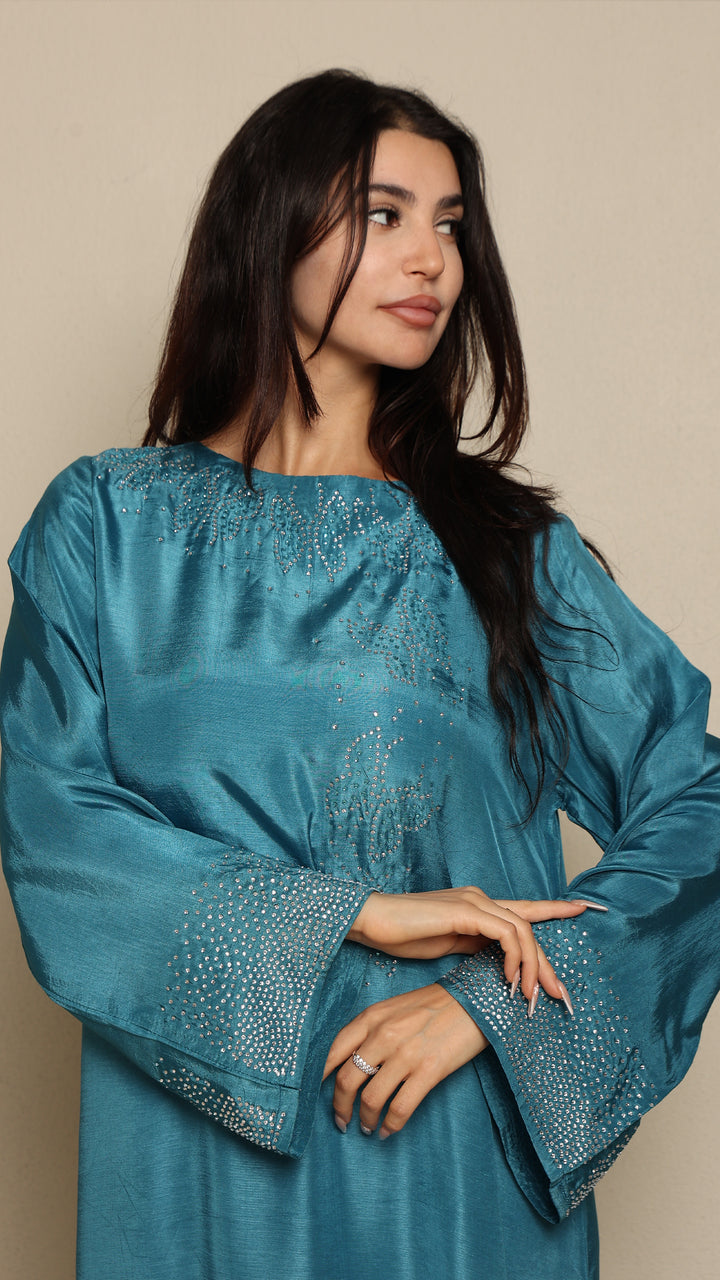 Velazura Tussar Silk Kaftan Dress