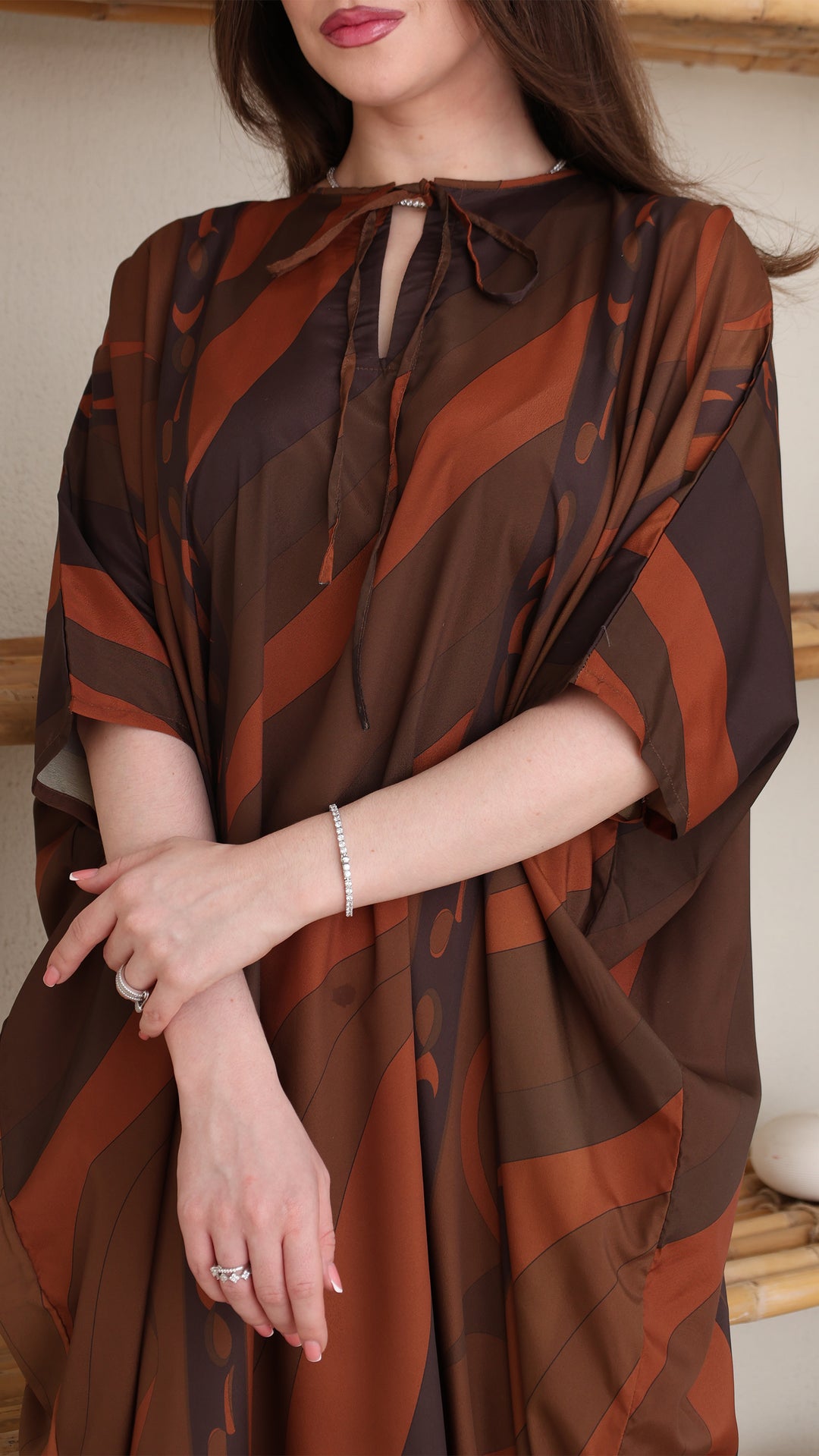 Celestial Mocha Elegance Kaftan