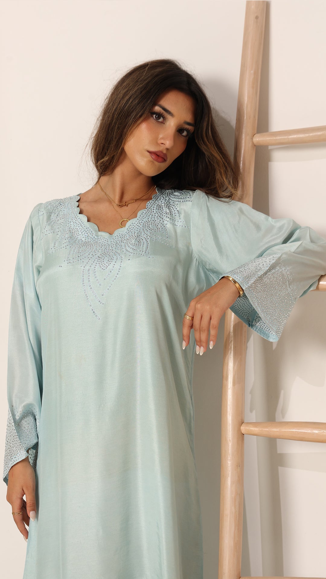 Aqualisse Tussar Silk Kaftan Dress