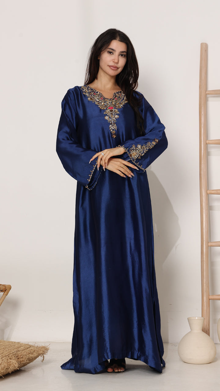 Sapphira Premium Lustrous Silk Kaftan
