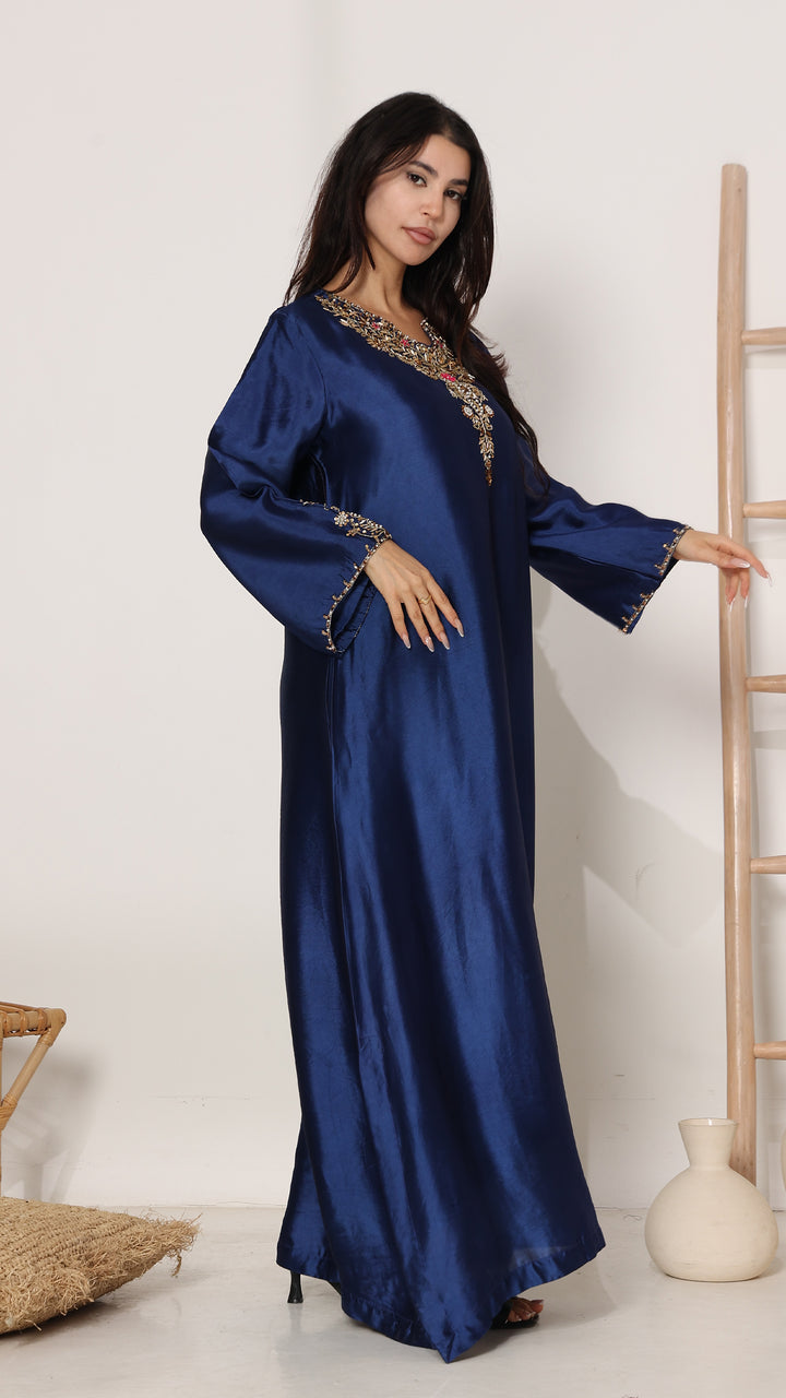 Sapphira Premium Lustrous Silk Kaftan