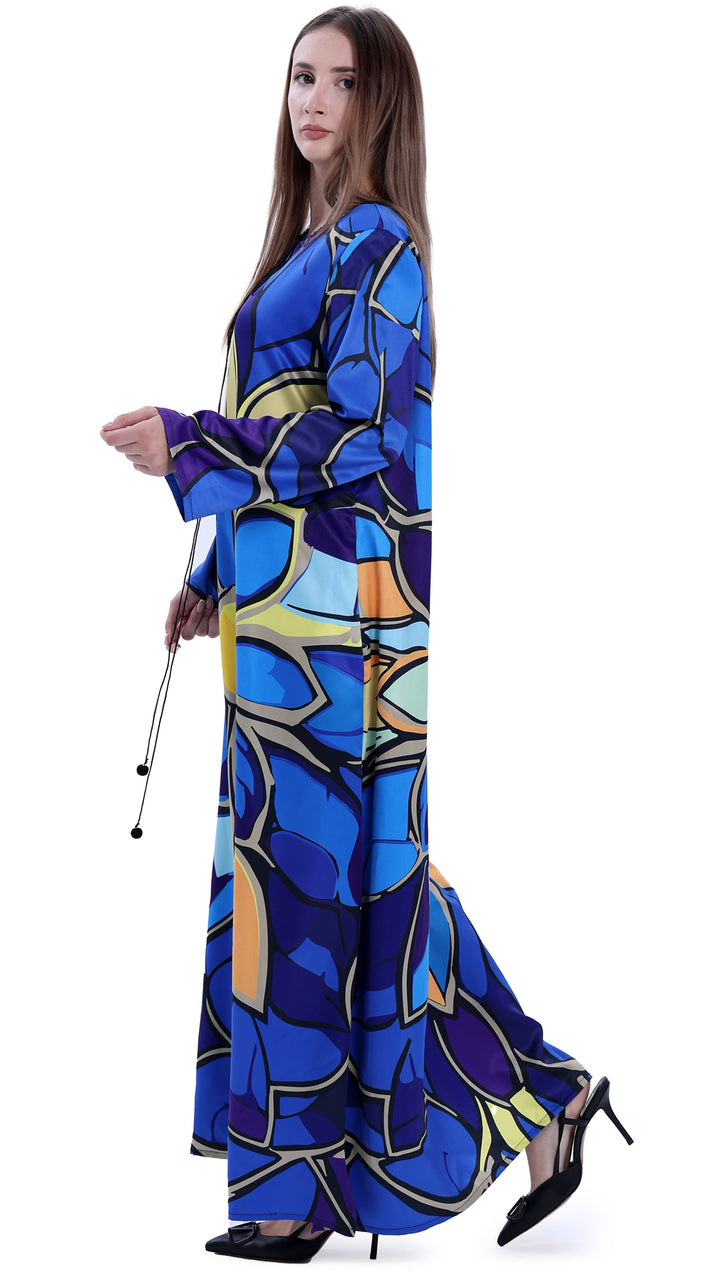 Chromatic Petals Kaftan Dress