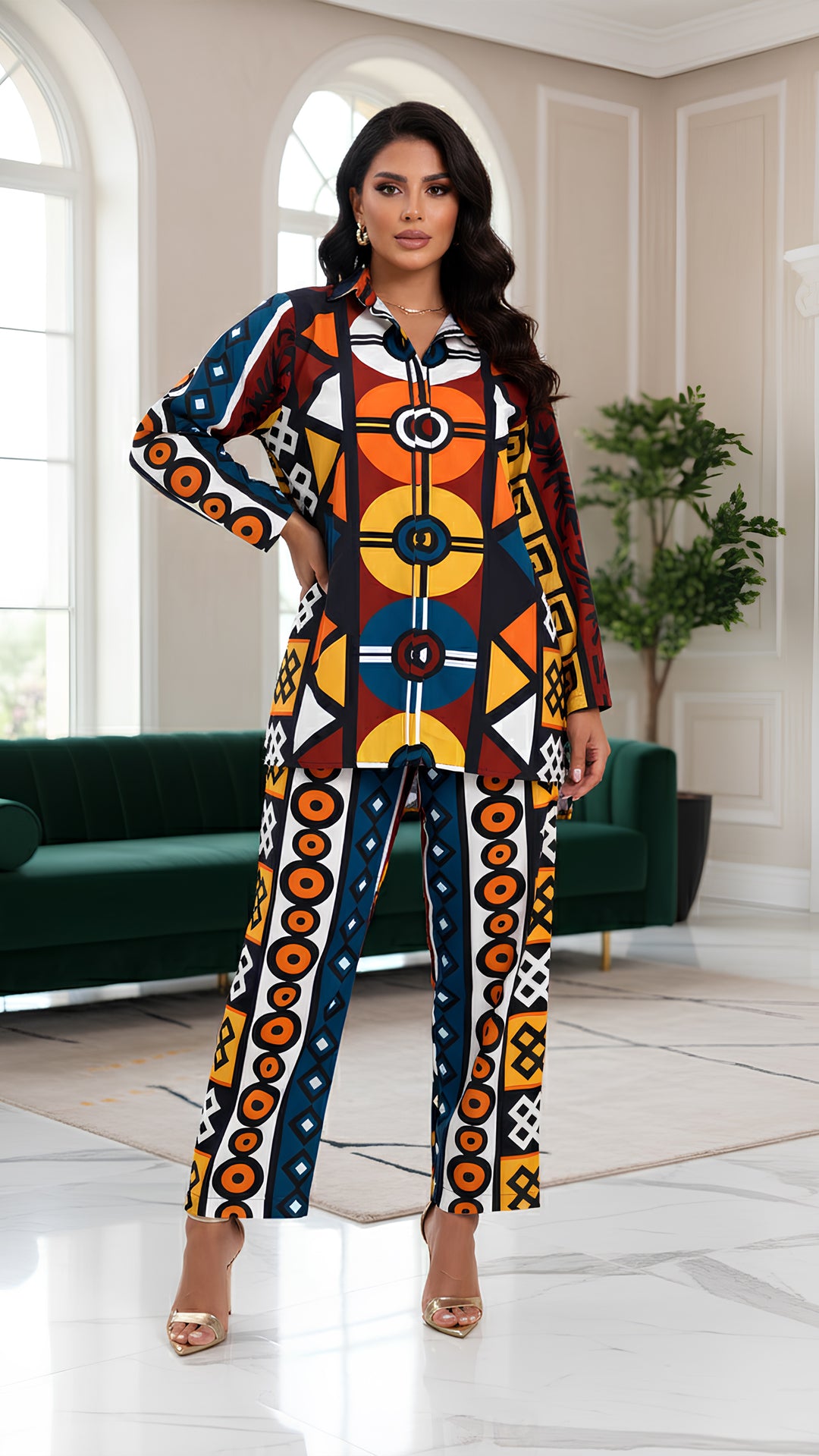 multi color two piece co-ord set for women