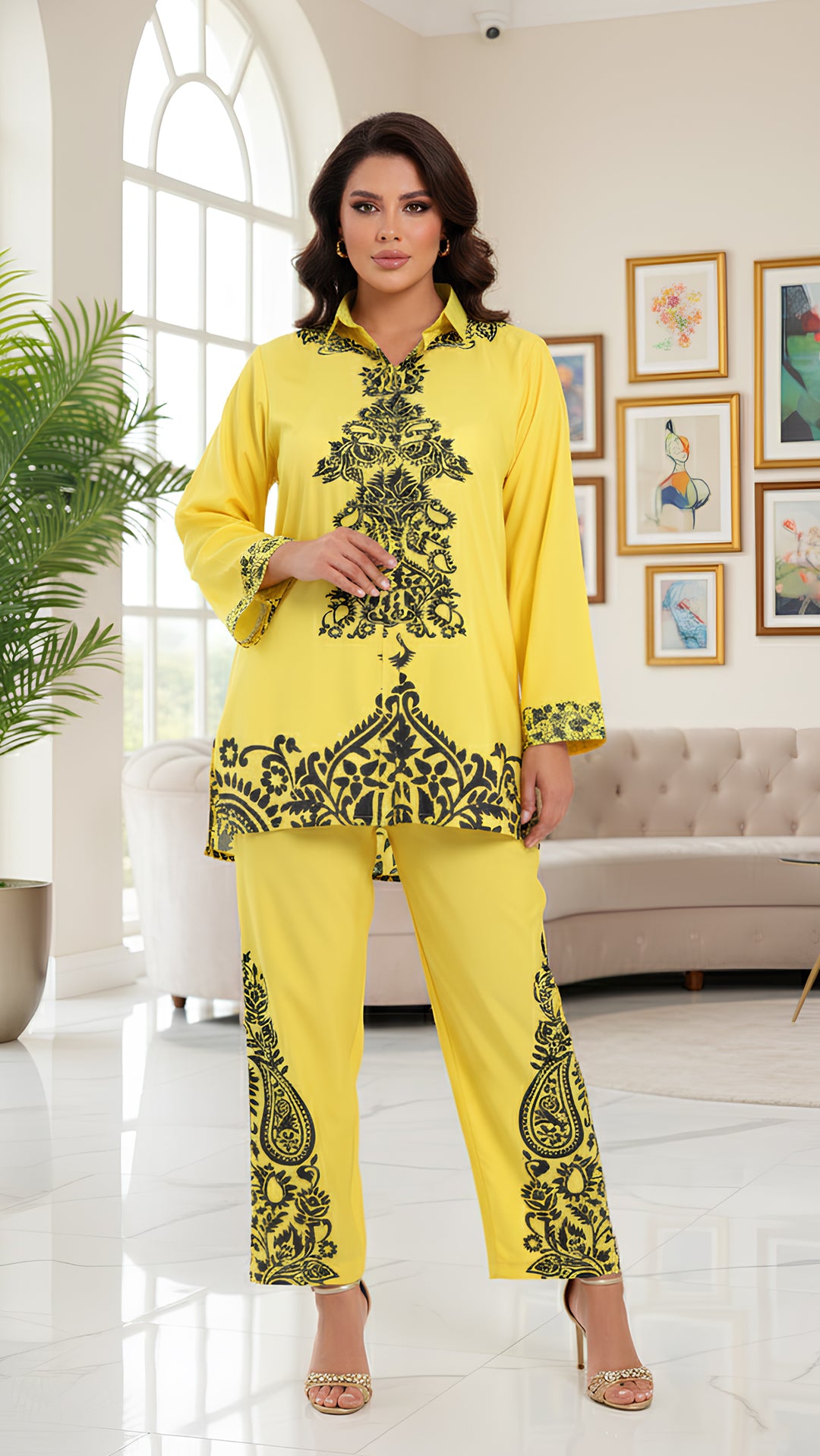 yellow co-ord set for women