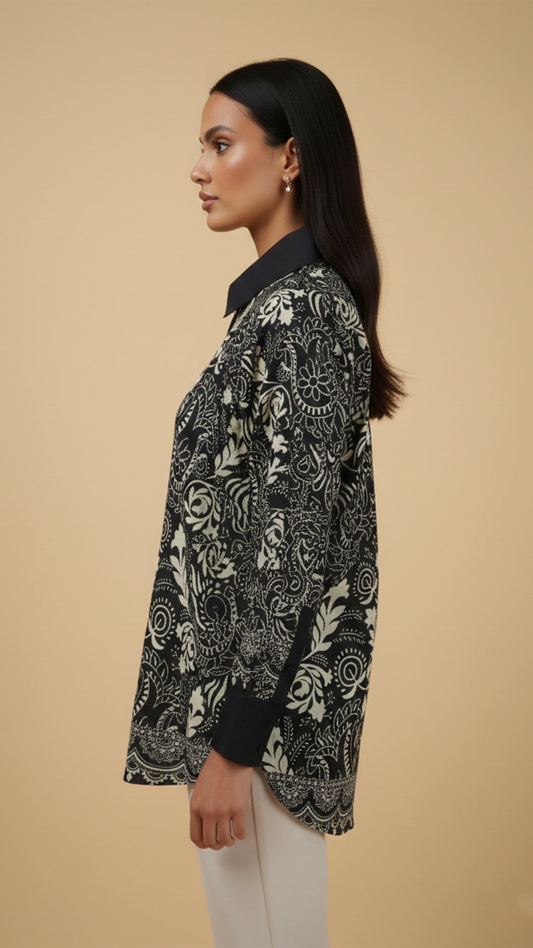 Noir Fleur Button-Down Shirt