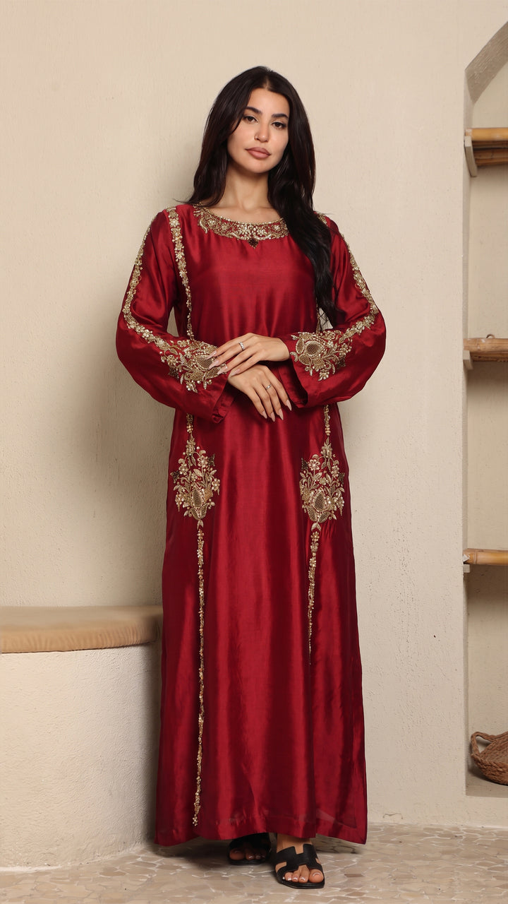 Zafira Premium Lustrous Silk Kaftan
