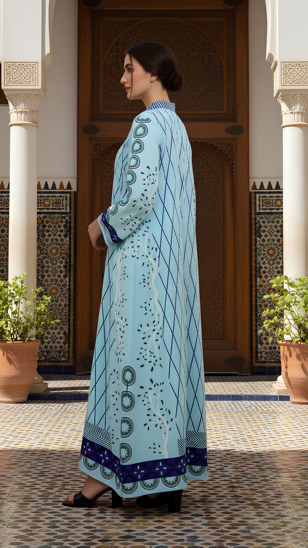 Elanith Azure Kaftan Dress