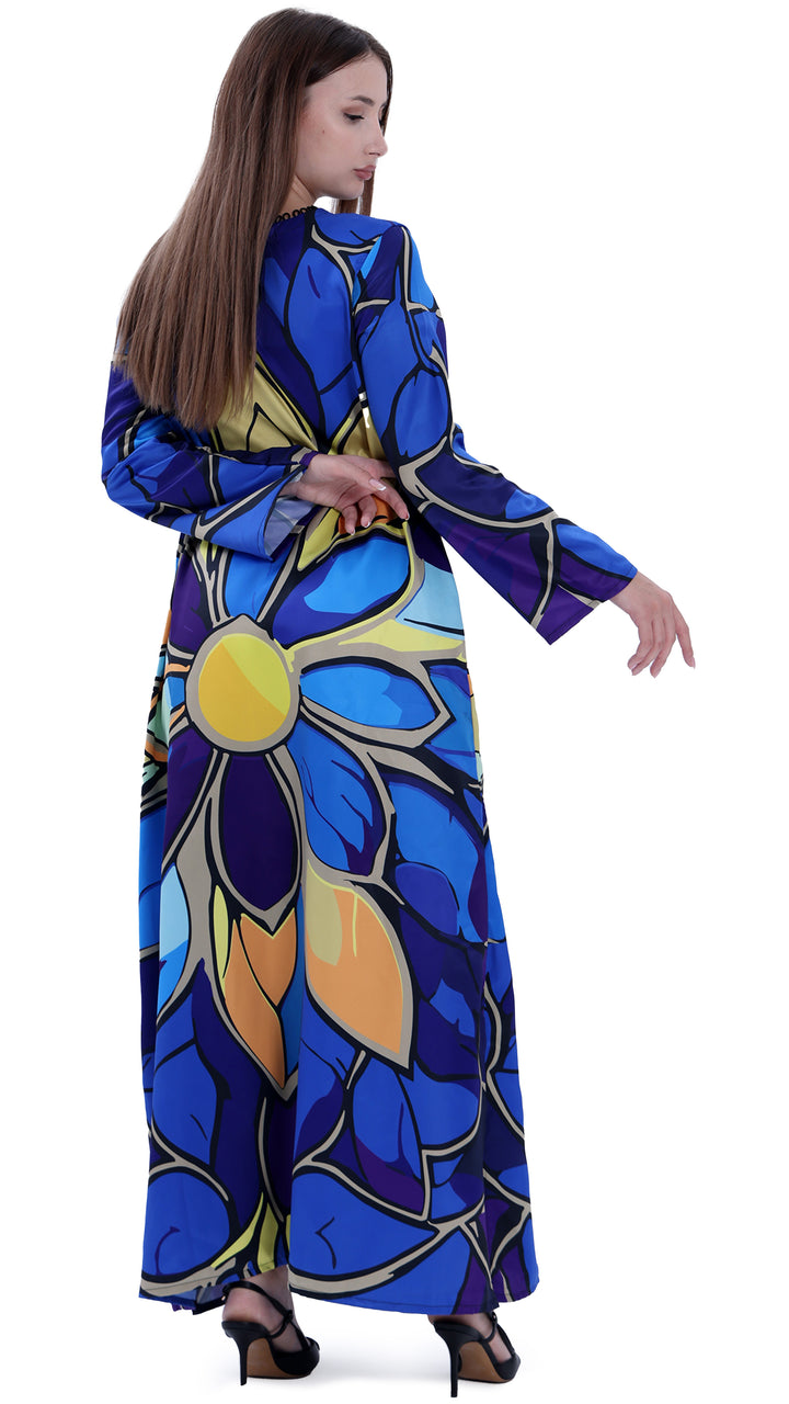Chromatic Petals Kaftan Dress