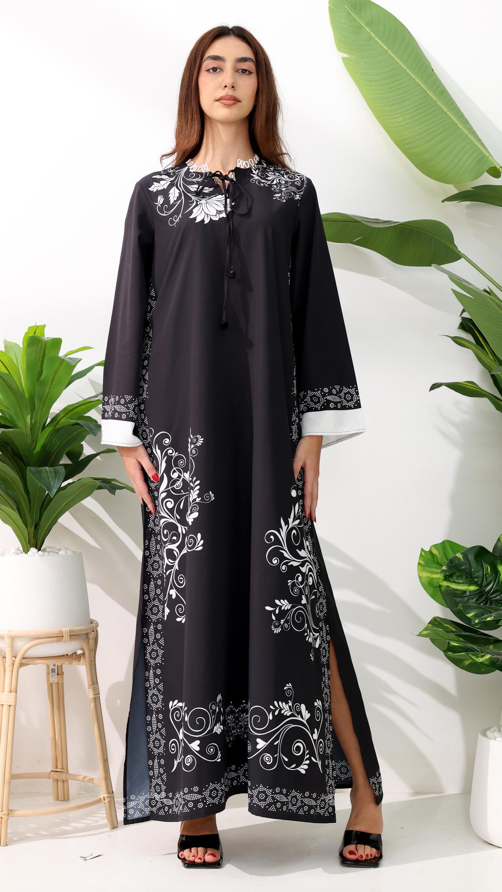 black kaftan dress for women