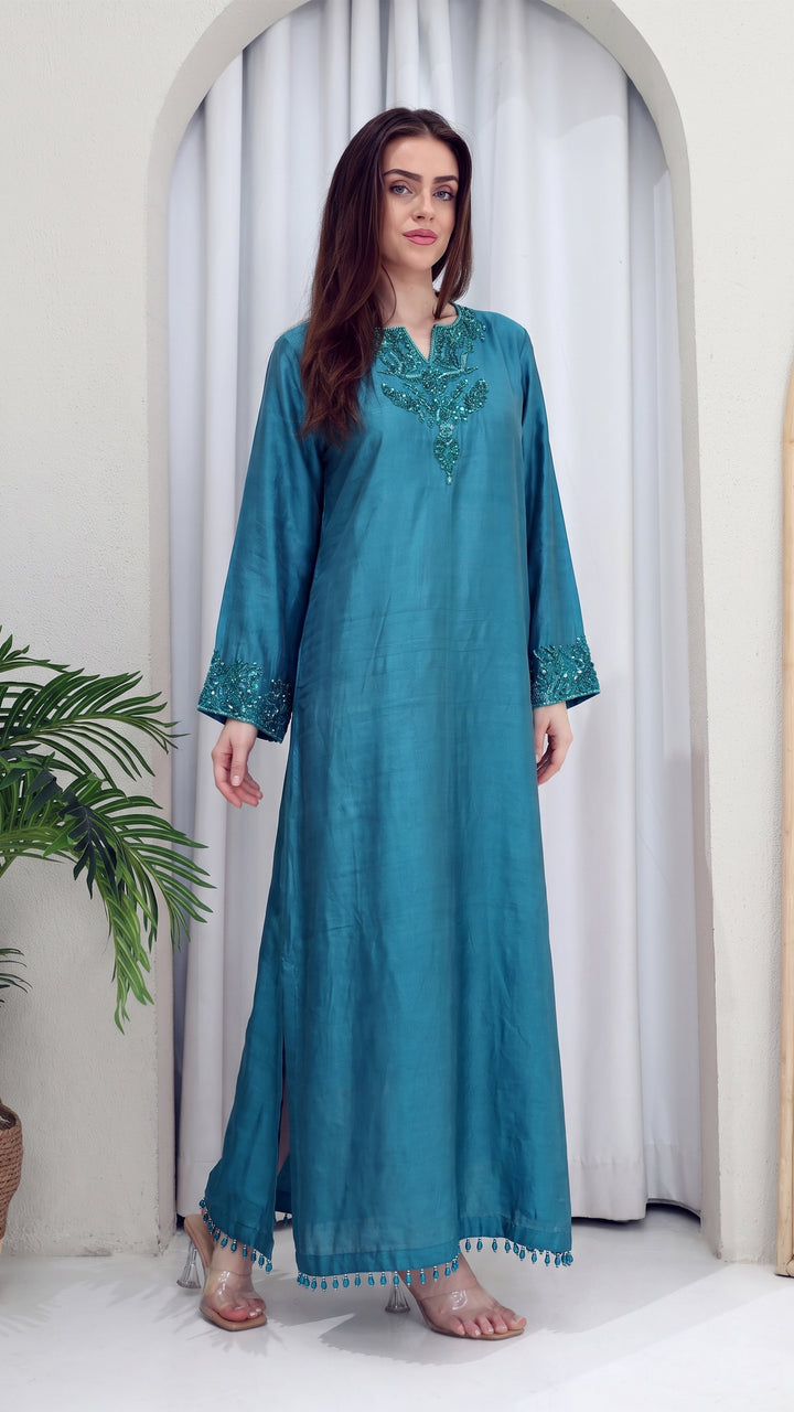 Calista Premium Lustrous Silk Kaftan