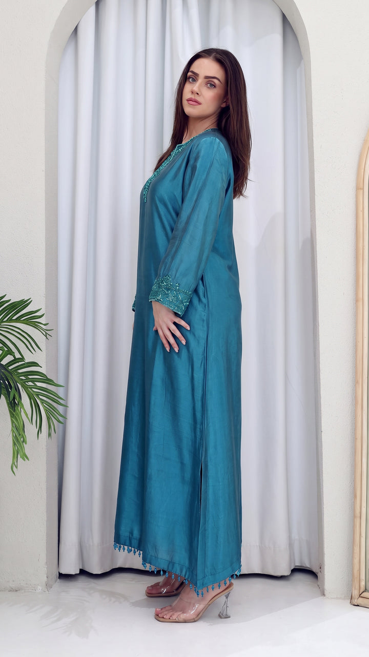 Calista Premium Lustrous Silk Kaftan