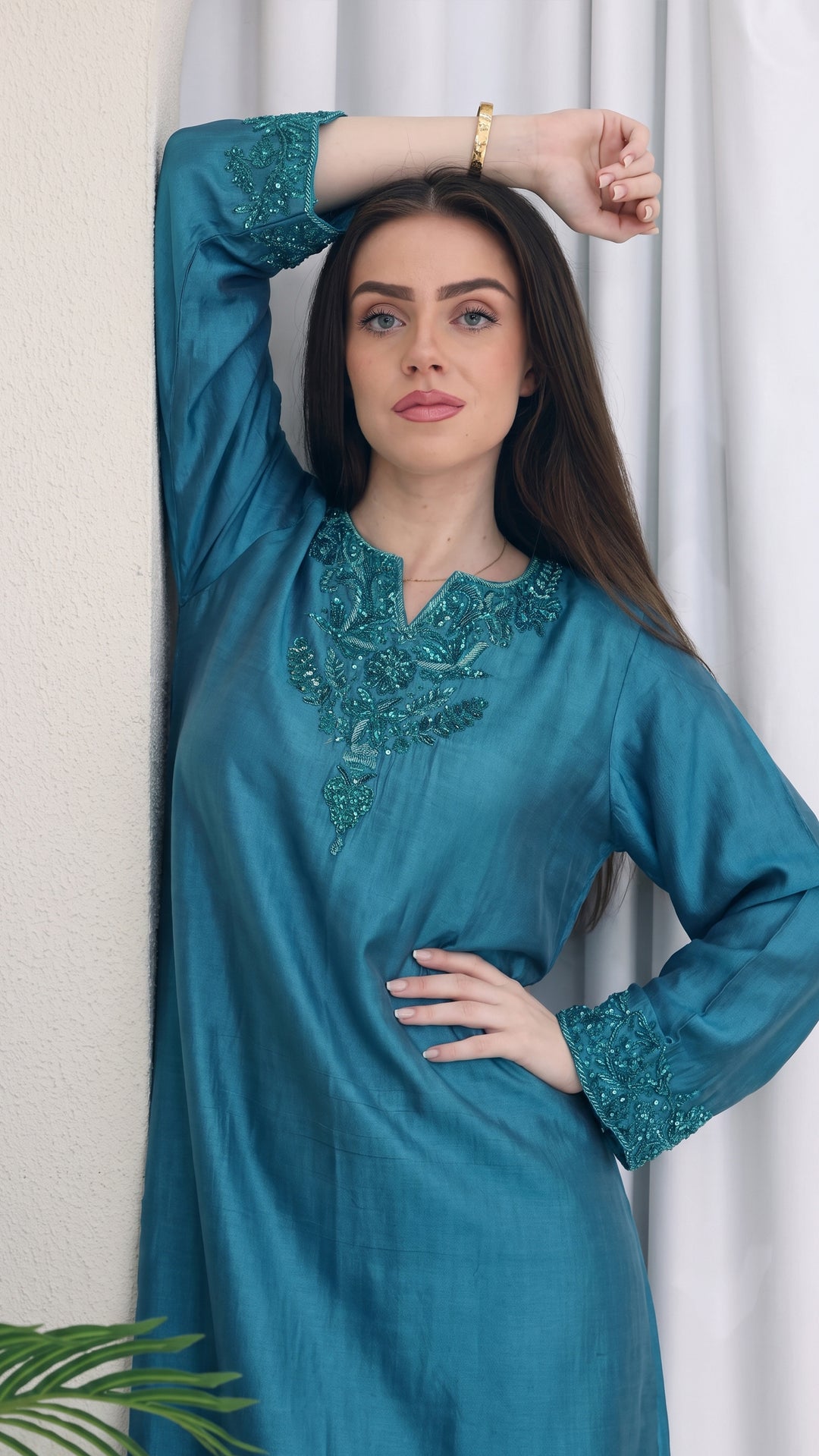 Calista Premium Lustrous Silk Kaftan