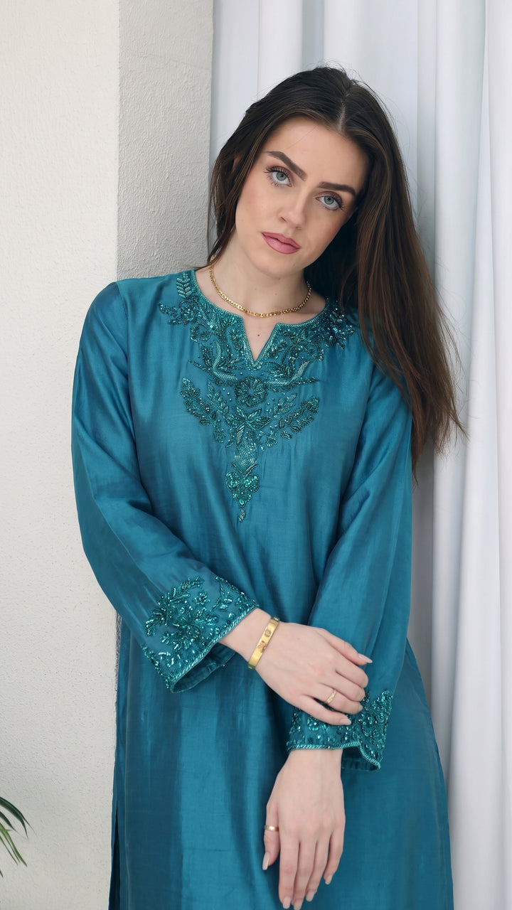 Calista Premium Lustrous Silk Kaftan