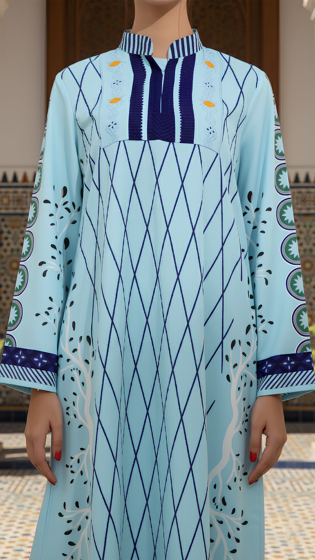 Elanith Azure Kaftan Dress