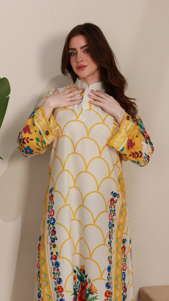 Vibrant Reverie Kaftan Dress