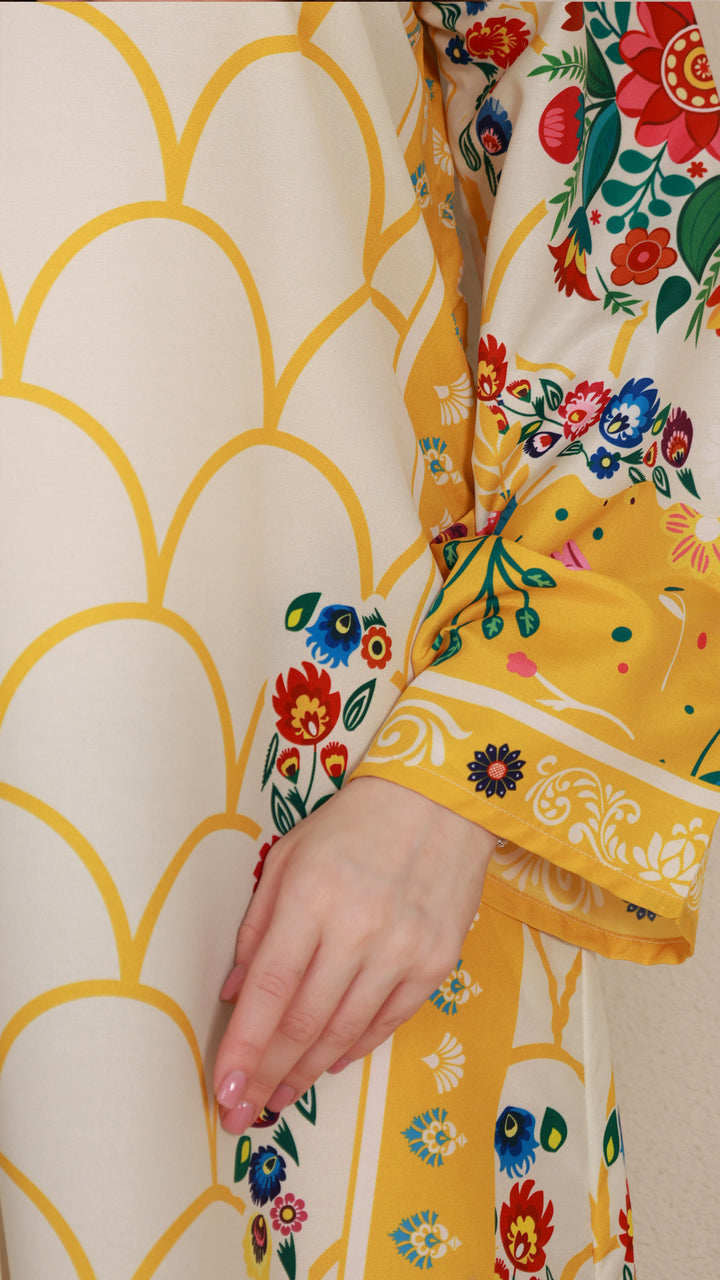 Vibrant Reverie Kaftan Dress