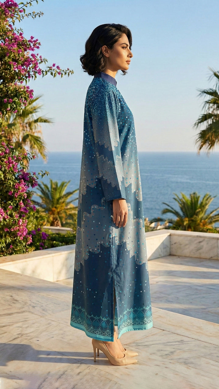 Rubelina Azure Kaftan Dress