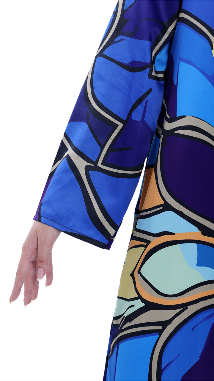 Chromatic Petals Kaftan Dress