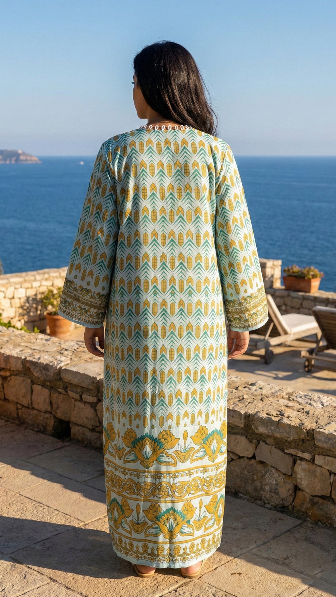 Verdant Dawn Kaftan Dress