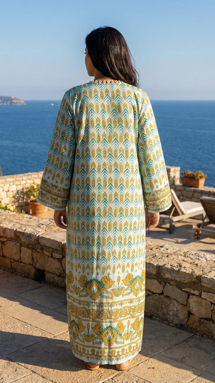 Verdant Dawn Kaftan Dress