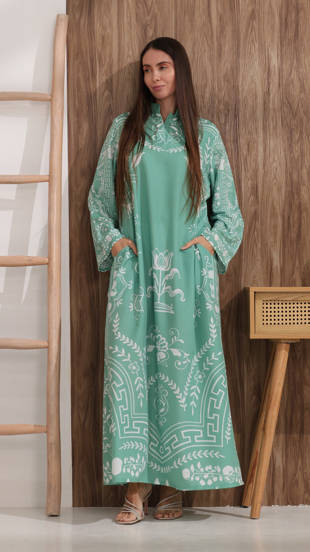 Aqualine Kaftan Dress