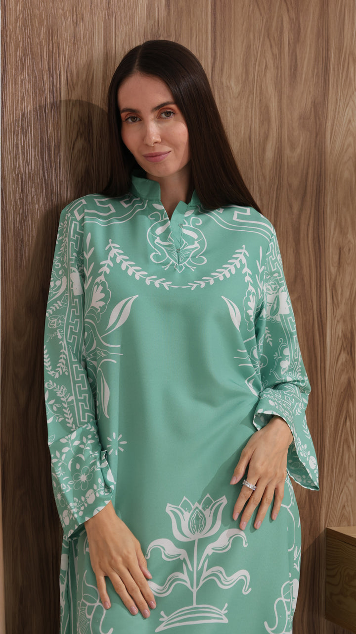 Aqualine Kaftan Dress