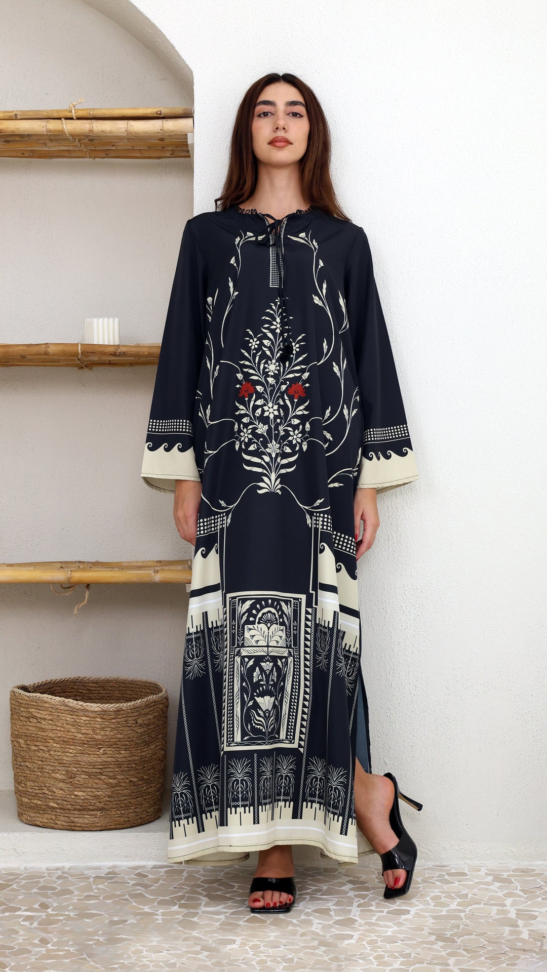 black kaftan dress for women