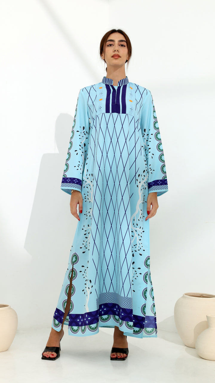 Elanith Azure Kaftan Dress