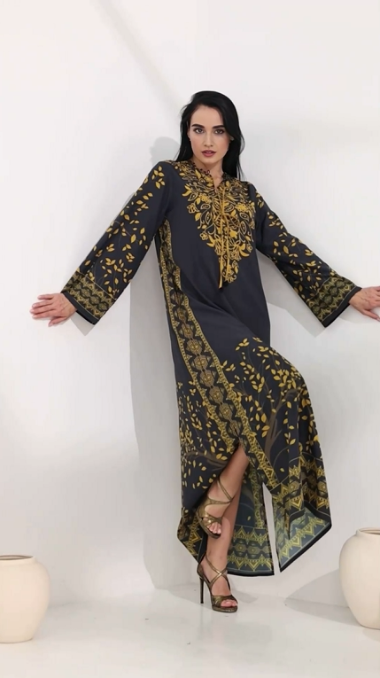 Elaren Onyx Kaftan Dress