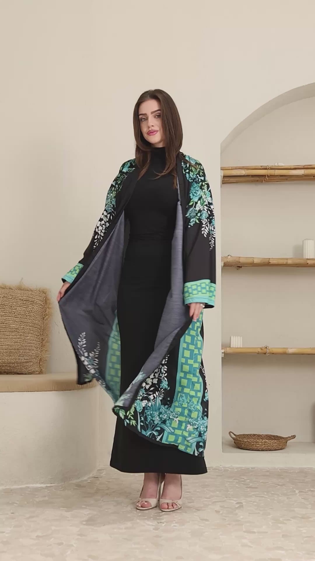 Tivora Open Front Abaya