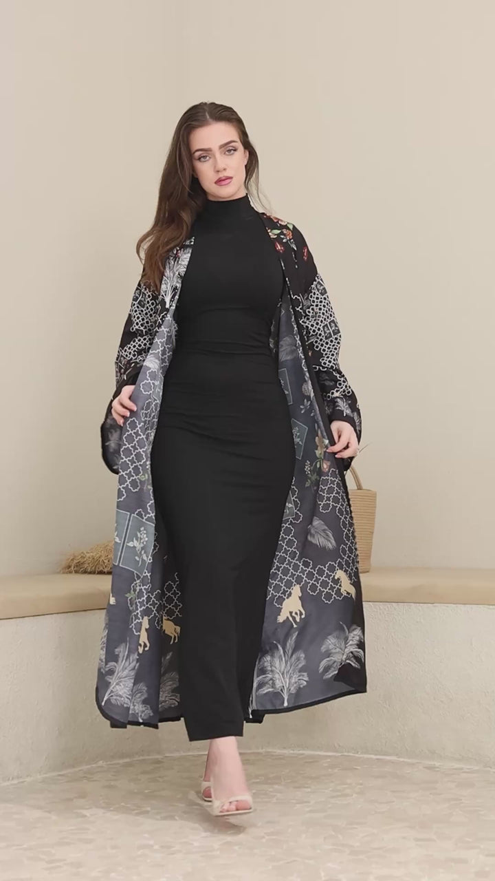 Obsidara Open Front Abaya