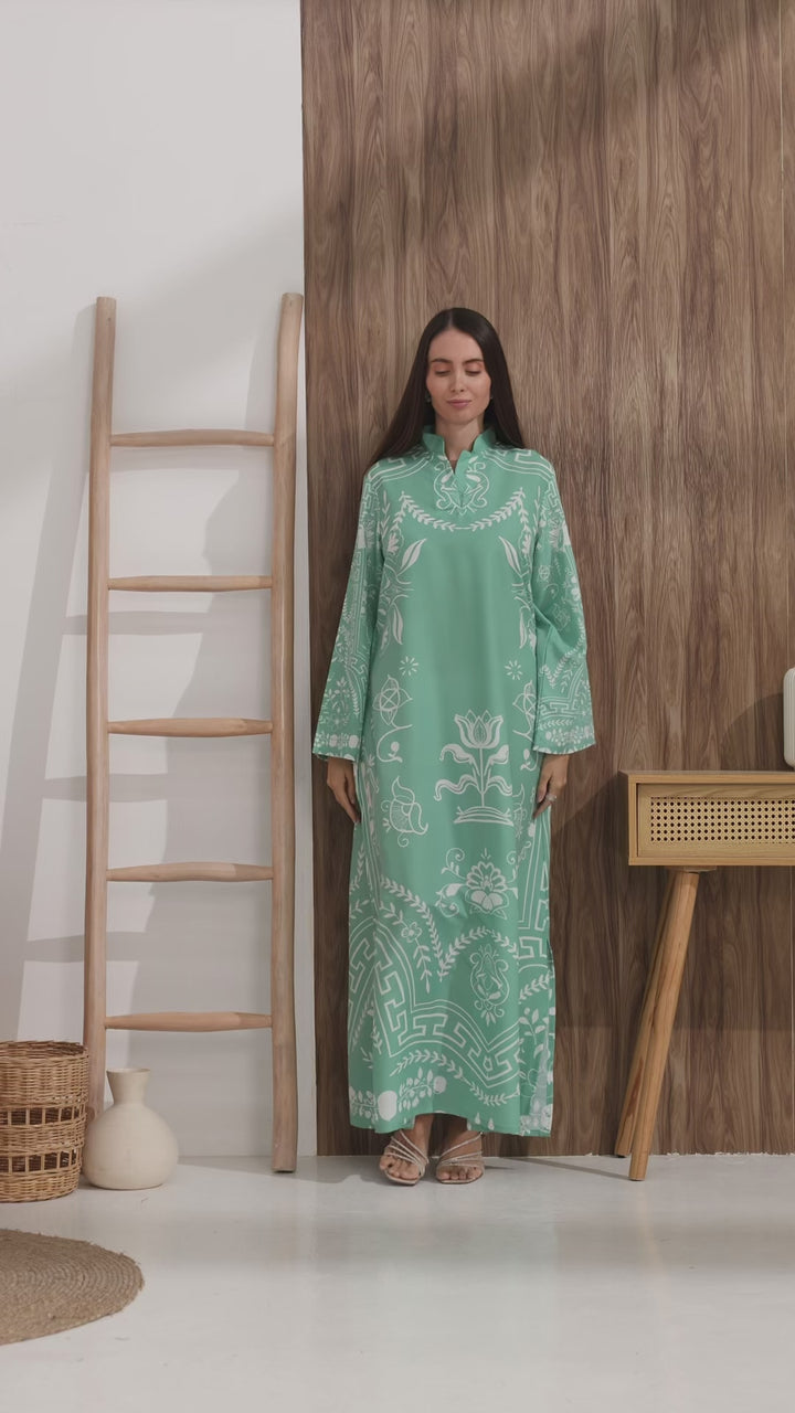 Aqualine Kaftan Dress